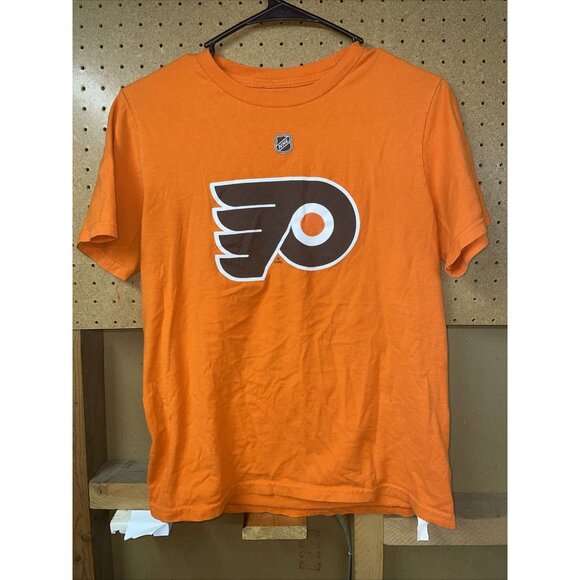 SHANE GOSTISBEHERE #53 PHILADELPHIA FLYERS T-SHIRT YOUTH LARGE 14/16 REEBOK - Picture 3 of 4